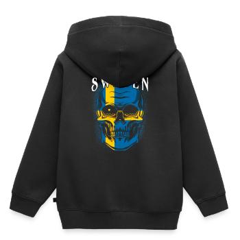 Schweden - Kinder Premium Organic Hoodie - Schwarz - Hinten - AI Model Kid Male (0cm)