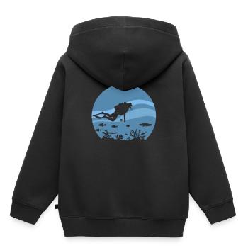 Diver - Kids Premium Organic Hoodie - black - Back - AI Model Kid Male (0cm)