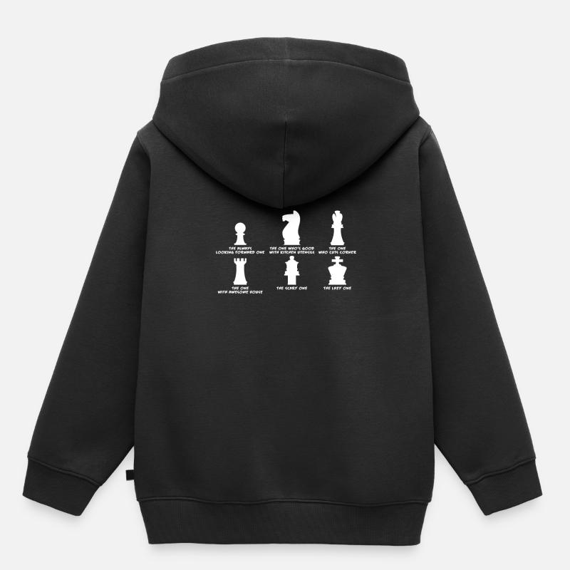 échecs - Sweat Premium à capuche enfant bio - noir