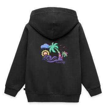 Strand - Kinder Premium Organic Hoodie - Schwarz - Hinten - AI Model Kid Male (0cm)