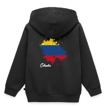 Kolumbien - Kinder Premium Organic Hoodie - Schwarz - Hinten - AI Model Kid Male (0cm)