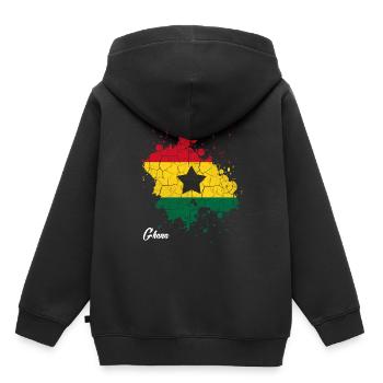 Ghana - Kids Premium Organic Hoodie - black - Back - AI Model Kid Male (0cm)