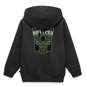 Modern Hirschkopf | Waldtier Rehbock Geschenkidee - Kinder Premium Organic Hoodie - Schwarz - Hinten - AI Model Kid Male (0cm)