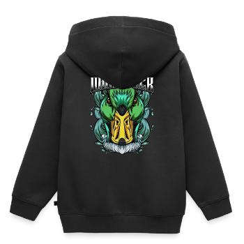 Modern Wildente | Trendy Vogel Tier Geschenkidee - Kinder Premium Organic Hoodie - Schwarz - Hinten - AI Model Kid Male (0cm)