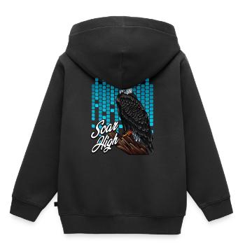 Modern Weißkopfseeadler Trendy Greifvogel Geschenk - Kinder Premium Organic Hoodie - Schwarz - Hinten - AI Model Kid Male (0cm)