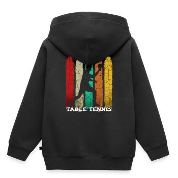 Les joueurs de tennis de table - Sweat Premium à capuche enfant bio - noir - Dos - AI Model Kid Male (0cm)