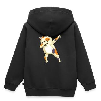 Tamponner cadeau de danse d'amoureux de chat - Sweat Premium à capuche enfant bio - noir - Dos - AI Model Kid Male (0cm)