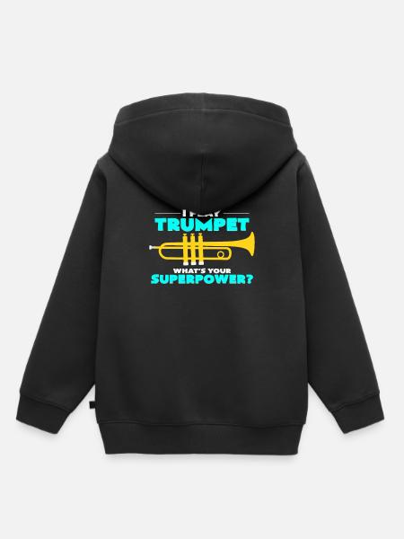trompet - Kinder Premium hoodie biologisch - zwart