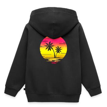 Strand - Kinder Premium Organic Hoodie - Schwarz - Hinten - AI Model Kid Male (0cm)