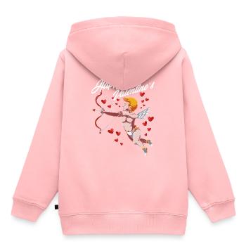 Saint Valentin - Sweat Premium à capuche enfant bio - rose - Dos - AI Model Kid Female (0cm)
