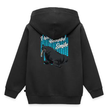 morse - Sweat Premium à capuche enfant bio - noir - Dos - AI Model Kid Male (0cm)