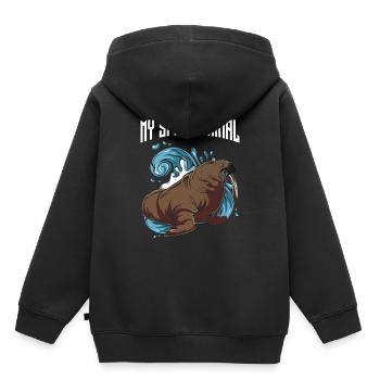 morse - Sweat Premium à capuche enfant bio - noir - Dos - AI Model Kid Male (0cm)