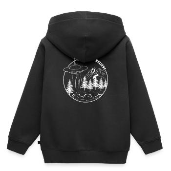 I Want To Believe | UFO Alien Space Gift - Kids Premium Organic Hoodie - black - Back - AI Model Kid Male (0cm)