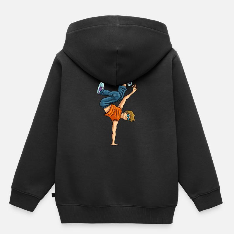 Breakdance Breaking Breaker Cadeau de pause hip hop - Sweat Premium à capuche enfant bio - noir