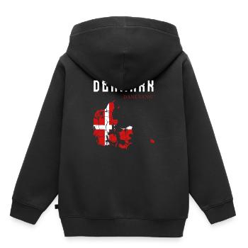 Dänemark - Kinder Premium Organic Hoodie - Schwarz - Hinten - AI Model Kid Male (0cm)