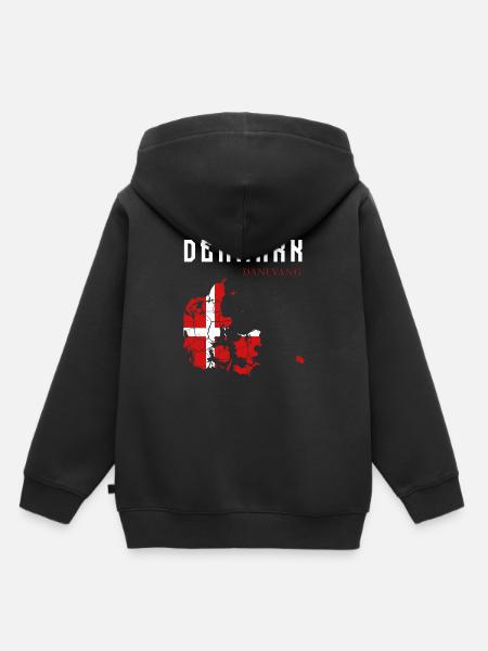 Dänemark - Kinder Premium Organic Hoodie - Schwarz