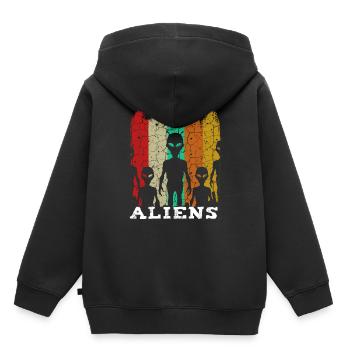 Alien - Kinder Premium Organic Hoodie - Schwarz - Hinten - AI Model Kid Male (0cm)