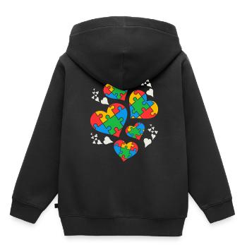 Autism Awareness - Kids Premium Organic Hoodie - black - Back - AI Model Kid Male (0cm)
