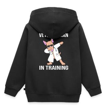 Vétérinaire Médecine vétérinaire Vétérinaire Vétérinaire - Sweat Premium à capuche enfant bio - noir - Dos - AI Model Kid Male (0cm)