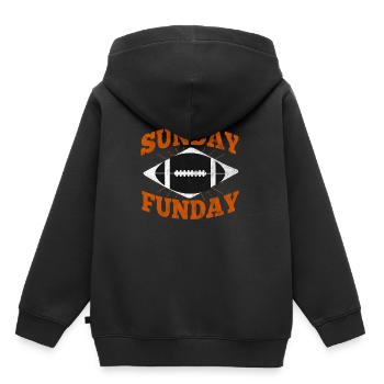 Dimanche journée de plaisir - Sweat Premium à capuche enfant bio - noir - Dos - AI Model Kid Male (0cm)