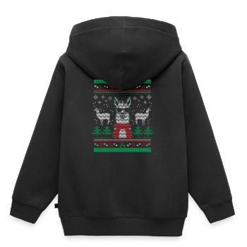 Ugly Christmas Sweater / Llama - Kids Premium Organic Hoodie - black - Back - AI Model Kid Male (0cm)