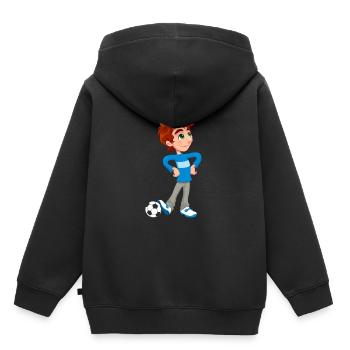 Boy Soccer Player - Kinder Premium Organic Hoodie - Schwarz - Hinten - AI Model Kid Male (0cm)