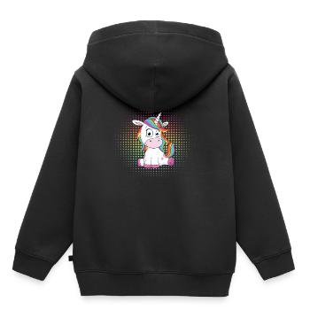 doux Unicorn - Sweat Premium à capuche enfant bio - noir - Dos - AI Model Kid Male (0cm)