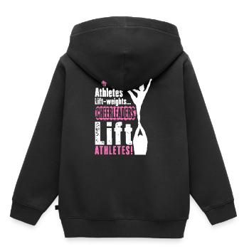 Cheerleader Cheerleading Athlet Cheer Geschenk - Kinder Premium Organic Hoodie - Schwarz - Hinten - AI Model Kid Male (0cm)