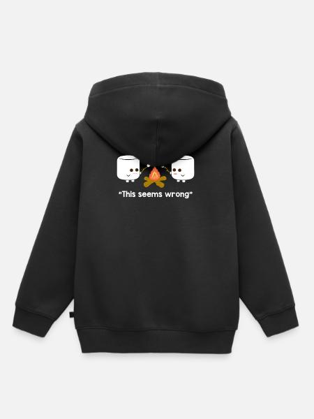 Marshmallow-Camping - Kinder Premium Organic Hoodie - Schwarz