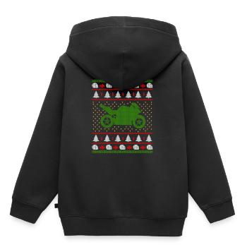 Motorcycle Ugly Christmas Superbike Gift Shirt - Kinder Premium Organic Hoodie - Schwarz - Hinten - AI Model Kid Male (0cm)