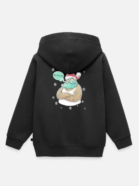 Santa Tattoo - Kinder Premium Organic Hoodie - Schwarz