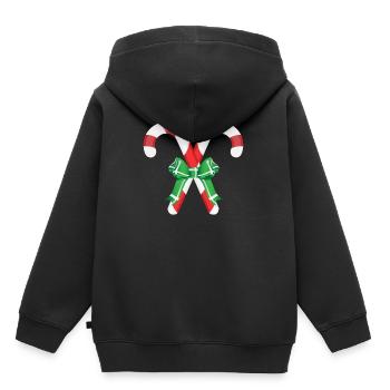 Weihnachts Zuckerstangen - Kinder Premium Organic Hoodie - Schwarz - Hinten - AI Model Kid Male (0cm)
