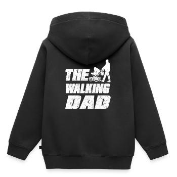 Le père de marche - Sweat Premium à capuche enfant bio - noir - Dos - AI Model Kid Male (0cm)