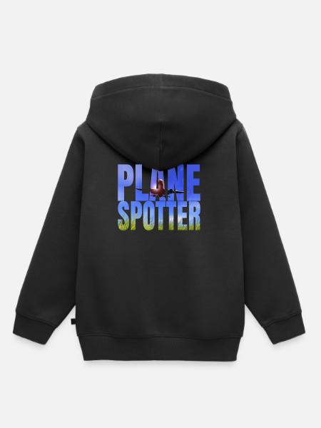 Plane Spotter Design als Geschenk - Kinder Premium Organic Hoodie - Schwarz