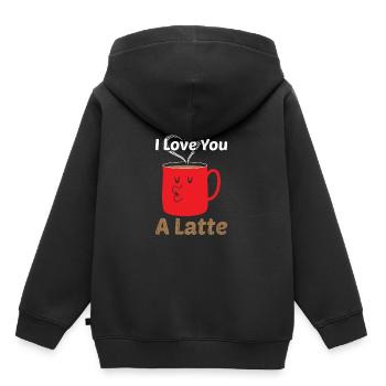 I love you a latte valentines day gift love - Kids Premium Organic Hoodie - black - Back - AI Model Kid Male (0cm)