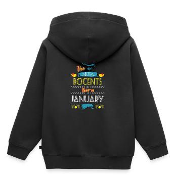Die besten Dozenten werden im Januar als Geschenkidee geboren - Kinder Premium Organic Hoodie - Schwarz - Hinten - AI Model Kid Male (0cm)