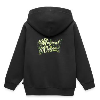 Vegan magique - végétalien magique - les droits des animaux - Sweat Premium à capuche enfant bio - noir - Dos - AI Model Kid Male (0cm)