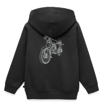 Simson S51 Silhouette Vintage ligne - Sweat Premium à capuche enfant bio - noir - Dos - AI Model Kid Male (0cm)