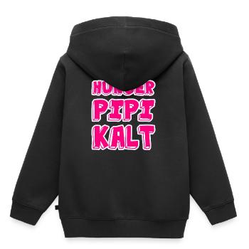 Hunger Pipi Kalt - Kinder Premium Organic Hoodie - Schwarz - Hinten - AI Model Kid Male (0cm)