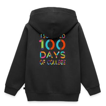 J'ai survécu à 100 jours de collège - Sweat Premium à capuche enfant bio - noir - Dos - AI Model Kid Male (0cm)