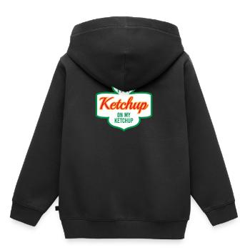 JE METS KETCHUP SUR MON KETCHUP - Sweat Premium à capuche enfant bio - noir - Dos - AI Model Kid Male (0cm)