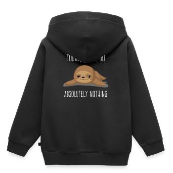 Lazy - Do not - Sloth - Lazy - Gift - Kids Premium Organic Hoodie - black - Back - AI Model Kid Male (0cm)