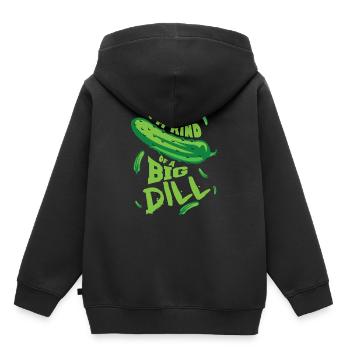 concombre drôle - Sweat Premium à capuche enfant bio - noir - Dos - AI Model Kid Male (0cm)