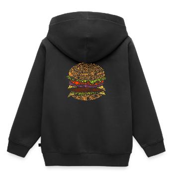 Burger Food Art - Kids Premium Organic Hoodie - black - Back - AI Model Kid Male (0cm)