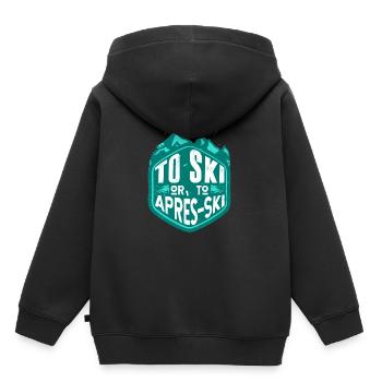 To Ski Or To Après Ski Skiing Gift Winter - Kids Premium Organic Hoodie - black - Back - AI Model Kid Male (0cm)
