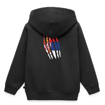 Claw Klaue Risse Herkunft Serbien png - Kinder Premium Organic Hoodie - Schwarz - Hinten - AI Model Kid Male (0cm)
