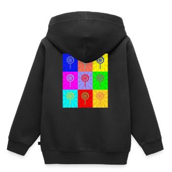 Pop Art - Sweat Premium à capuche enfant bio - noir - Dos - AI Model Kid Male (0cm)