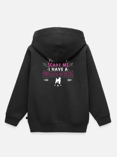 Portugiesischer Wasserhund scare - Kinder Premium Organic Hoodie - Schwarz