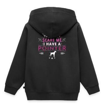 Pointer anglais Pointer peur - Sweat Premium à capuche enfant bio - noir - Dos - AI Model Kid Male (0cm)