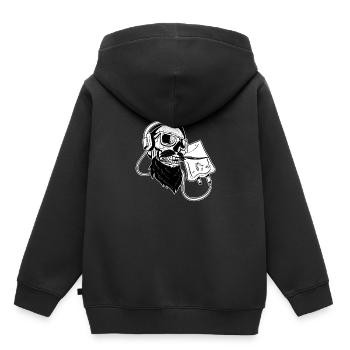 Love music - Liebe Musik Kopfhörer Kopfhörer Skull - Kinder Premium Organic Hoodie - Schwarz - Hinten - AI Model Kid Male (0cm)